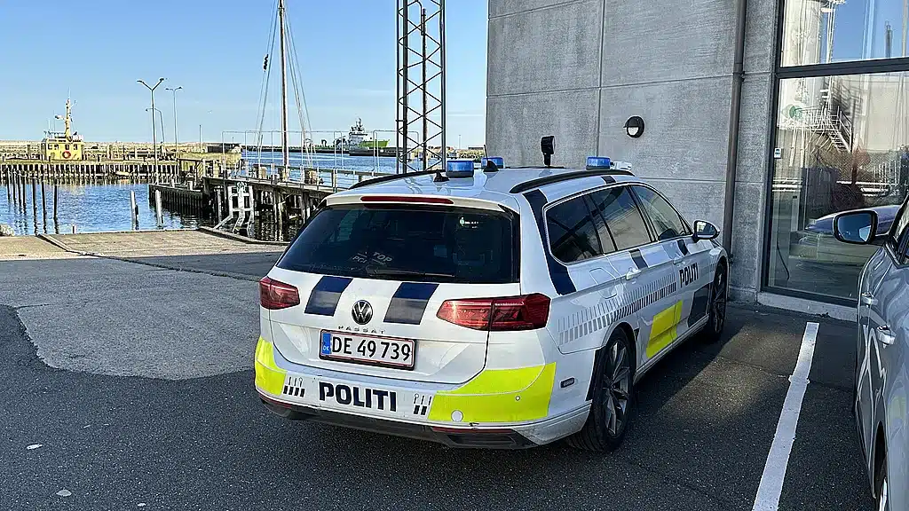 Politiet tilstede på Skagen Havn - Foto TV2 Nord